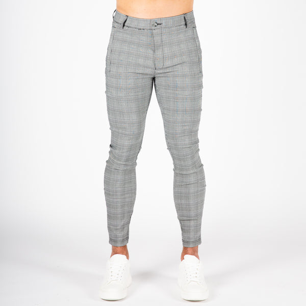 Stretch Skinny Check Trouser - Houndstooth Grey