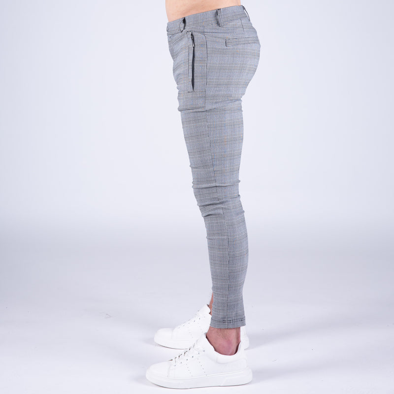 Stretch Skinny Check Trouser - Houndstooth Grey