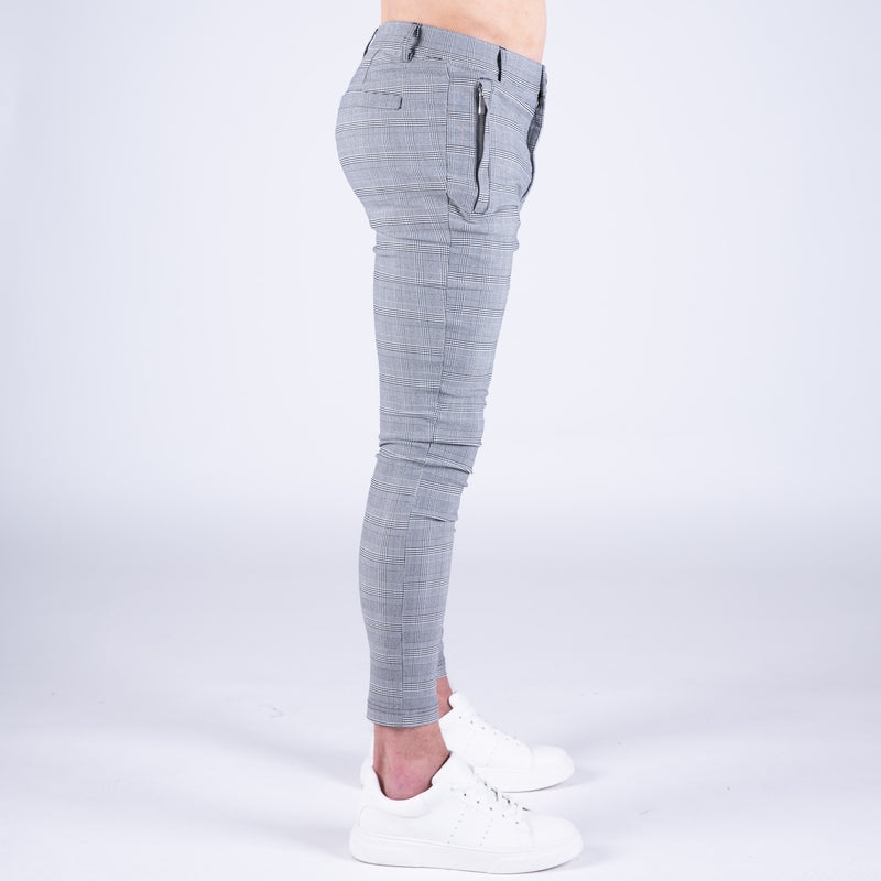 Men Slim Fit Plaid Print Zipper Casual Fashion Long Pants Trousers Cargo  Pants Men Grey Xl - Walmart.com