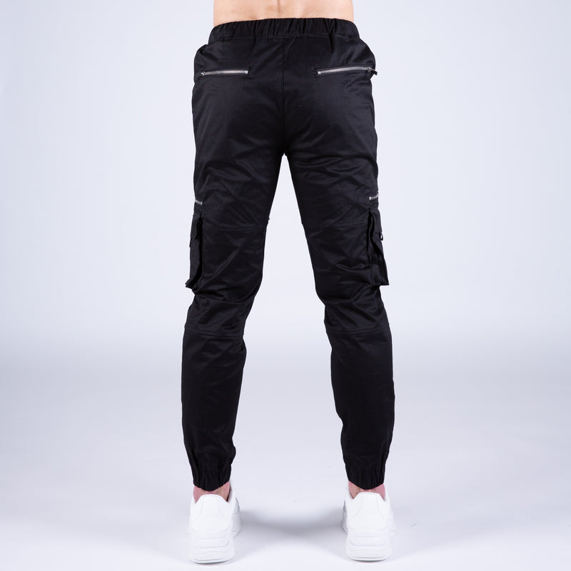 Buy Krystle Mens Black Cotton Relaxed Fit Zipper Slim fit Cargo 8 Pocket  Jogger Jeans Pants Black 30 at Amazonin